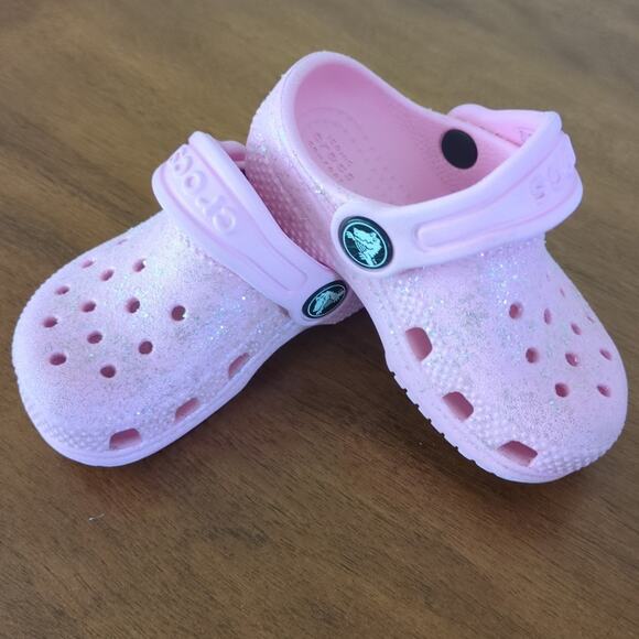 Crocs classic clog glitter pink toddler C5 - Picture 3 of 8